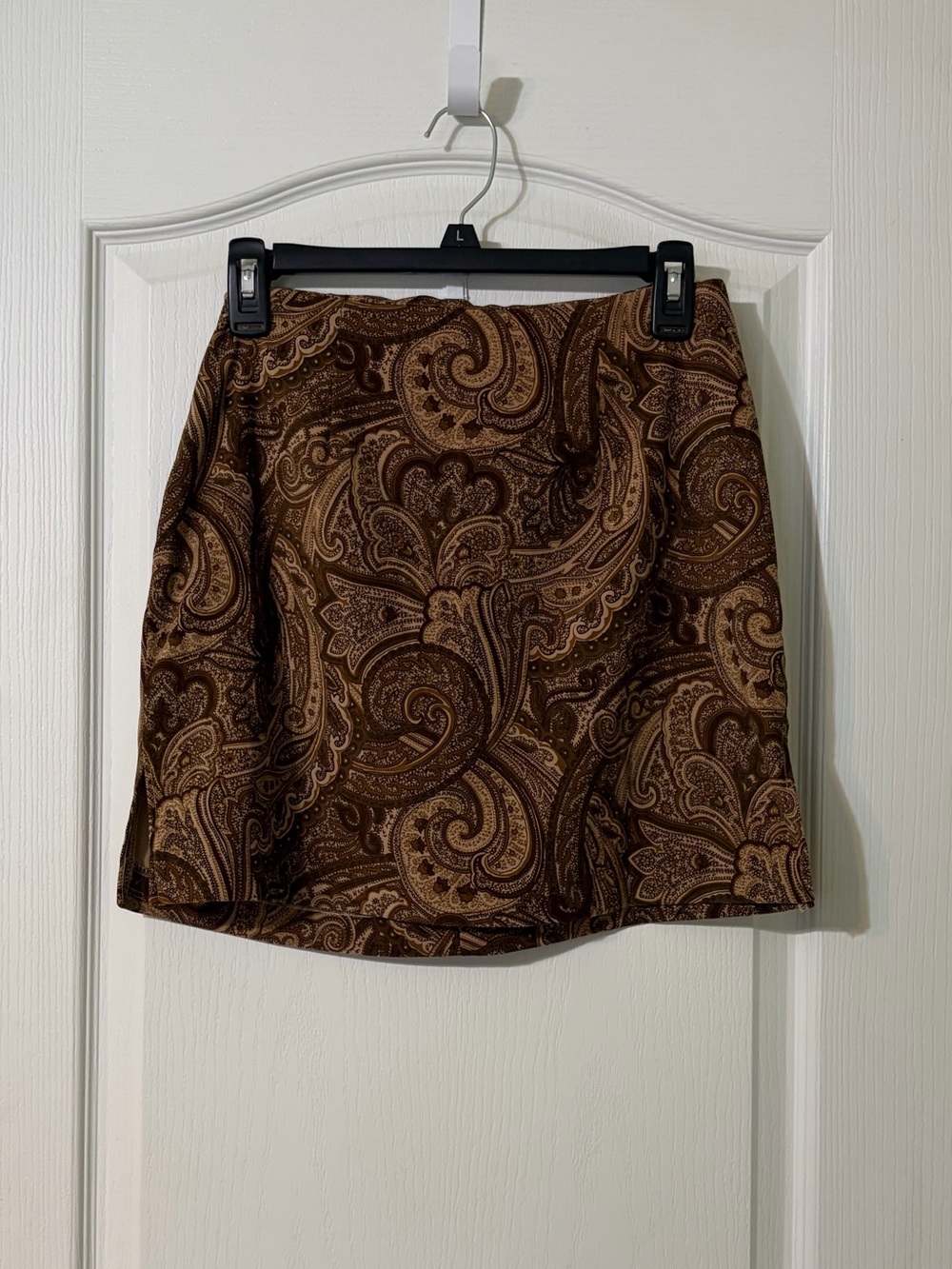 Brown Paisley A-Line Mini Skirt